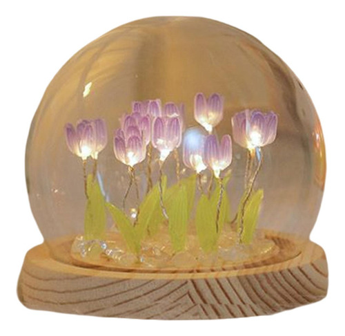 Luz De Noche De Tulipán Violeta, Decoración De Dormitorio