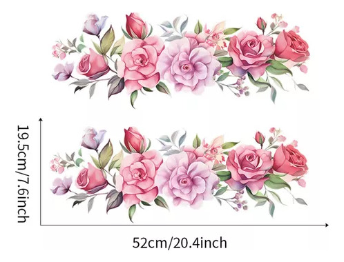 Adhesivos De Pared Con Decoración Floral De 52 Cm