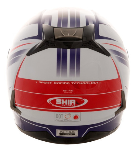 Casco Integral Shiro Sh-715 Austin Azul Y Rojo - Um