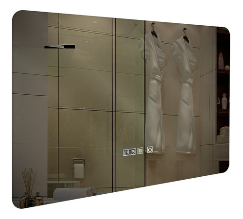 Imagen 1 de 10 de Espejo De Baño Digital Rectangular Smart Luz Led.