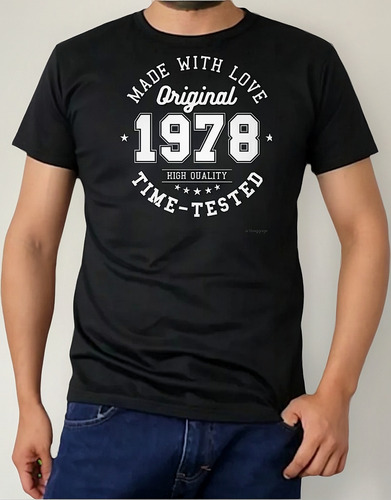 Playera Made With Love 1978 100% Poliester Bombay
