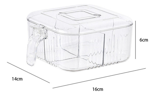 . Caja De Condimentos Transparente, 4 Compartimentos De