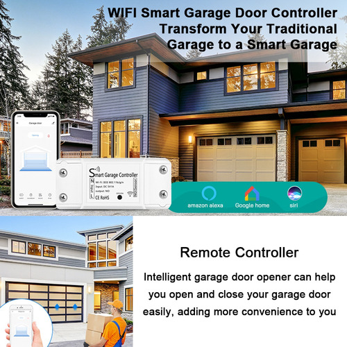 Abridor De Porta De Garagem Alexa Home Compatível Com Contro