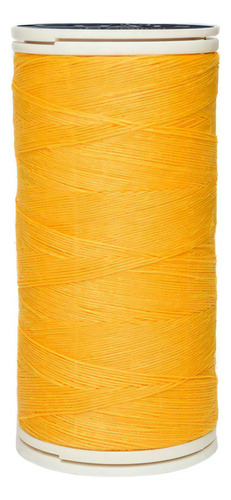 Caja 12 Pzas Hilo Poliéster Liso 3 Cabos Fibra Corta Coats Color T6980-5888 Amarillo Mango