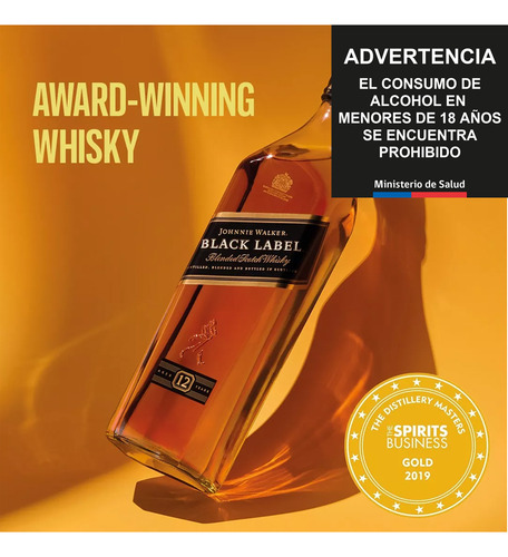 Whisky Johnnie Walker Black Label 12 Años 200 Ml