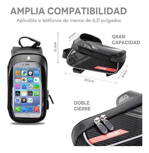 Imagen 2 de 10 de Bolso Para Bicicleta Impermeable Reflectante Gran Capacidad