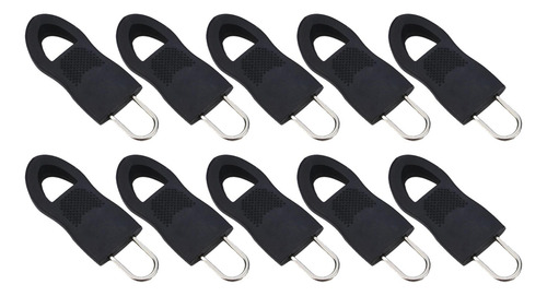 5 Etiquetas De Tirador Con Cremallera Pestañas Negro