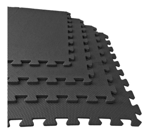 Pack 4 Piso Negro Eva Gimnasia Yoga Fitness Tatami Mat