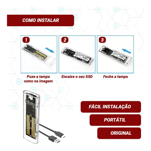 Caja Ssd M.2 Nvme Y Sata Ngff Pcie P/usb 3.1 Con Cajón De