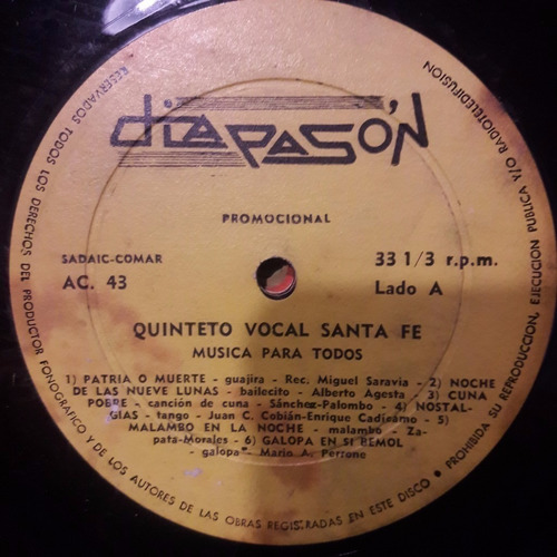 Sin Tapa Disco Quinteto Vocal Santa Fe Musica Para Todos F0