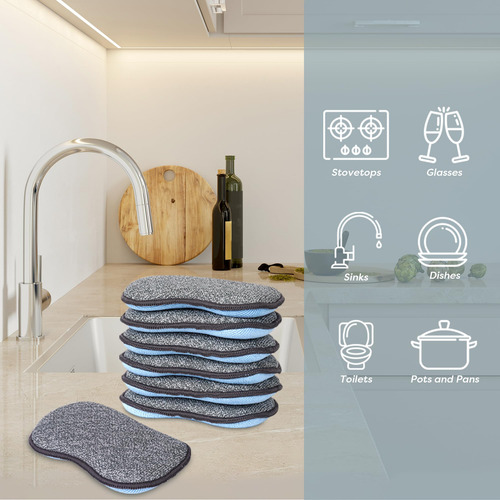 Esponjas Multiusos De Microfibra Antiarañazos Para Cocina