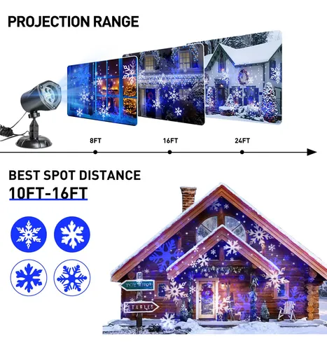 Proyector De Luces Navideñas Con Diseño De Copos De Nieve Pa