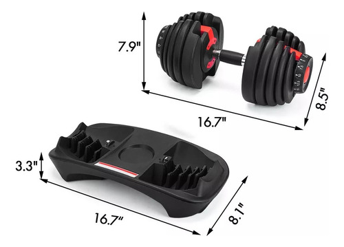Mancuerna Pesa Ajustable 24 Kg Regulable Gym Base Automatica