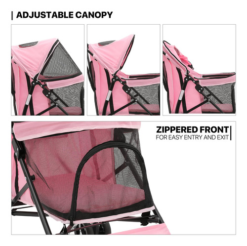 Carriola Para Mascotas Plegable 4 Ruedas Con Malla Transpira Color Color Del Chasis