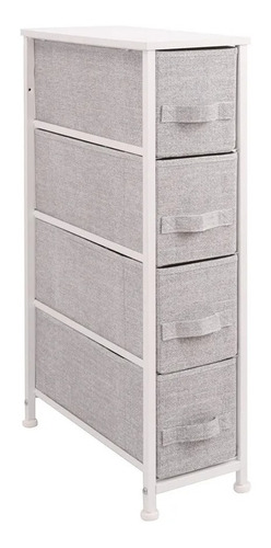 Mueble 4 Cestos Tela Y Estructura De Acero 20 X 48 X 75,5 Cm