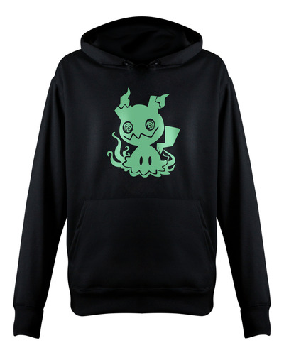 Sudadera Brilla En La Obscuridad Mimikyu Pokemon Negra S/n