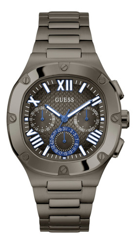 Reloj Deportivo Caballero Marca Guess Color De La Correa Bronce