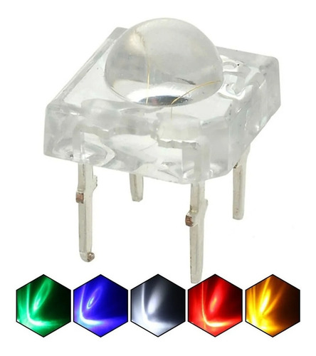 100x Led 5mm Piraña 80 Grados Alto Brillo Colores A Elección