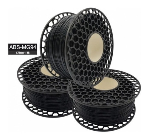 Imagem 2 de 2 de Filamento Abs- Preto- Premium Mg94- National 3d- 1.75mm- 1kg