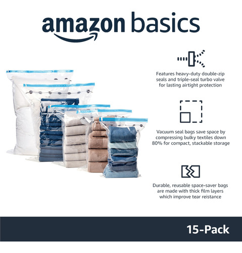 Amazon Basics - Bolsas De Almacenamiento De Compresión Al