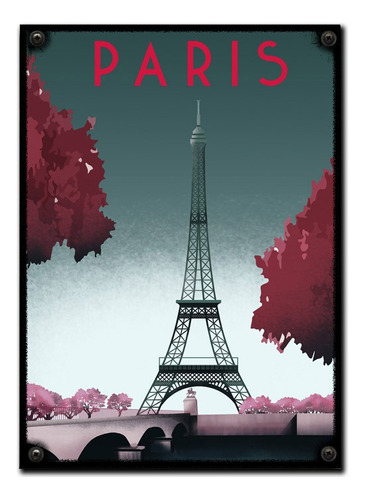 #344 - Cuadro Vintage 30 X 40 - Paris No Chapa Francia Torre
