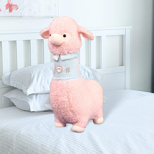 Juguete De Peluche De Alpaca, Muñeca De Juguete Rosa 100cm