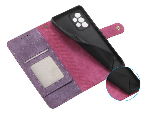 Tarjetero Con Cremallera, Funda De Cuero Tipo Cartera Para