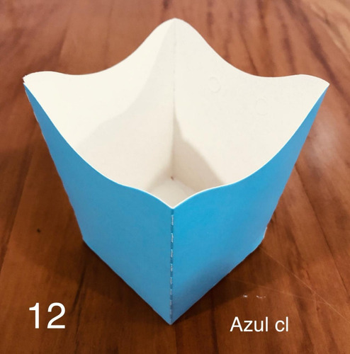 10 Cachepô  De Papel Para Festa Doces Aniversario Azul Cl