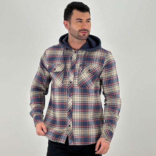 Camisa Nicoboco Flanela Xadrez Com Capuz Masculina