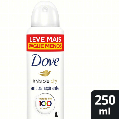4 Desodorante Antitranspirante Dove Invisible Dry 48h 250ml