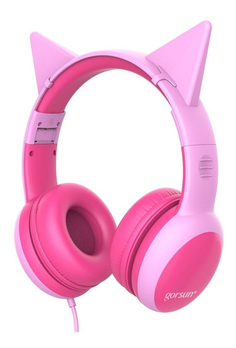 Auriculares Cable Niños Oreja Gato Volumen Limitado Gorsun