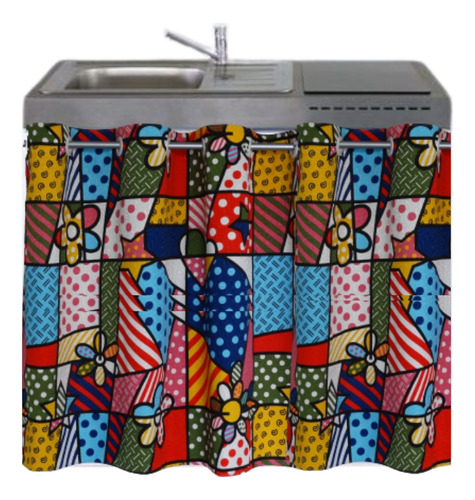 Cortina Para Pia De Cozinha Linha Jacquard 2,80m X 90 Linda Cor Romero Brito