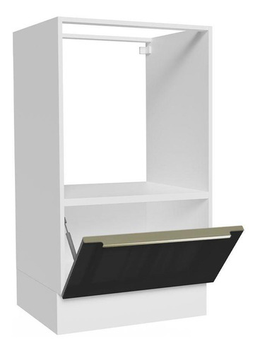 Mueble Para Horno Y Microondas Madesa Lux Sin Encimera Color Blanco/Negro