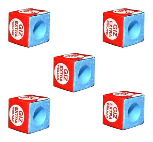 Imagem 2 de 5 de 15 Virolas Ponteira + 05 Giz Azul Comum Taco Bilhar Sinuca