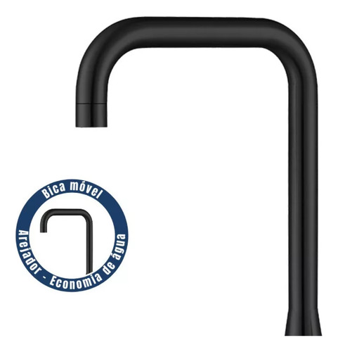 Torneira Cozinha De Mesa Loren Loft Lorenzetti Fosco Preto