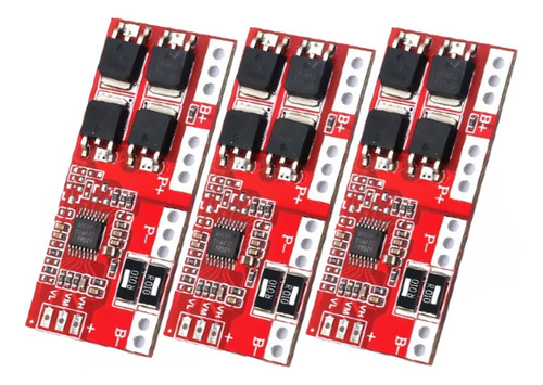 Pack 3 Pcs. Modulo Bms Carga Y Descarga Batería 18650 4s 30a