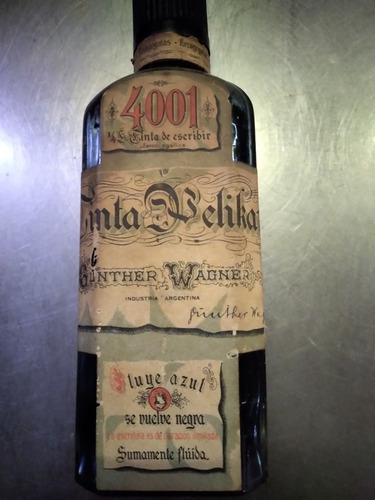Botella Antigua De Tinta Pelikan 4001 (Usado)