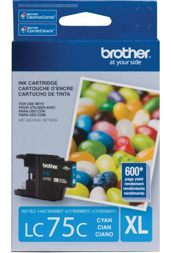 Cartucho Brother Lc75 Lc-75 Lc 75 Xl Cian Original