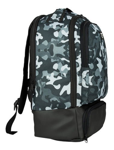 Imagem 3 de 9 de Mochila Térmica Fitness Marmita Notebook Everbags Camu Cinza