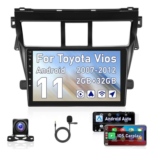 Estereo Toyota Yaris Vios 2007-2012 Android Carplay 2+32g