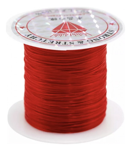 Hilo Elastico Para Pulsera 0.6 Mm Color Rojo  20 Mtrs Aprox
