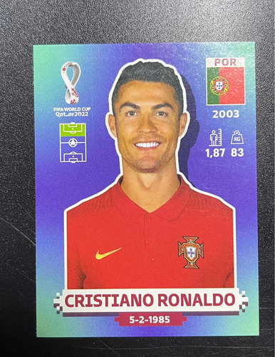 Lamina Figurita Cristiano Ronaldo Álbum Qatar 2022 Panini