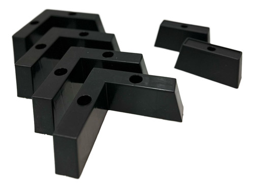 Pé P/ Cama Box/baú, Sofá Mod. Cantoneira Plás. Preto Kit 4x2