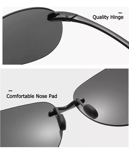 Gafas De Sol Ultraligeras Sin Montura Con Lentes Polarizadas