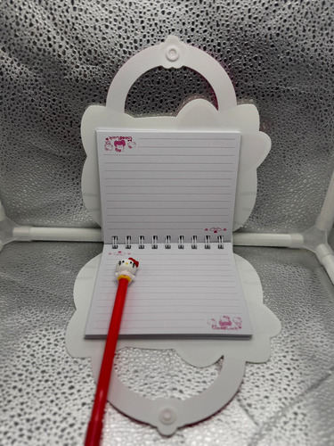 Libreta Mini Kitty 50 Hojas + Goma Hello Kitty +pluma Kitty
