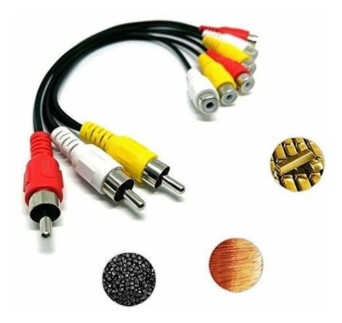 Cables Rca - Yan 3rca Male Jack To 6 Rca Female Splitter Aud