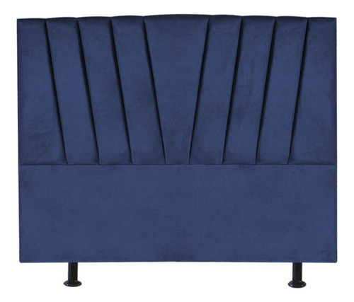 Cabeceira Cama Queen 160 Cm Bélgica A01 Suede Azul Marinho Cor Azul-marinho