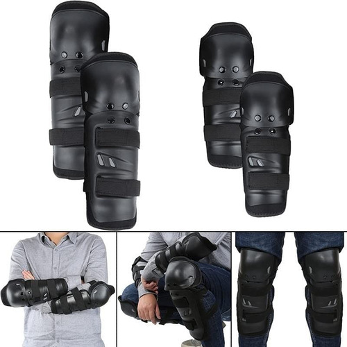 Rodilleras Y Coderas Motociclista Protección Ajustables Kit