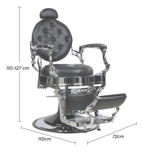 Sillon Hidráulico De Barbero Reclinable, Plateado Plateado Reclinable Redonda