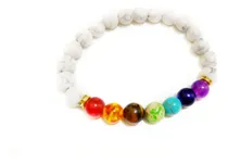 Comprar Pulsera 7 Chakras Howlita Ajustable Zen Protección Yoga Diámetro 9 Cm